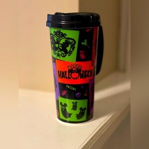 Disney Mickey Halloween Whirley Drinkworks Refillable Travel Cup Lid & handle